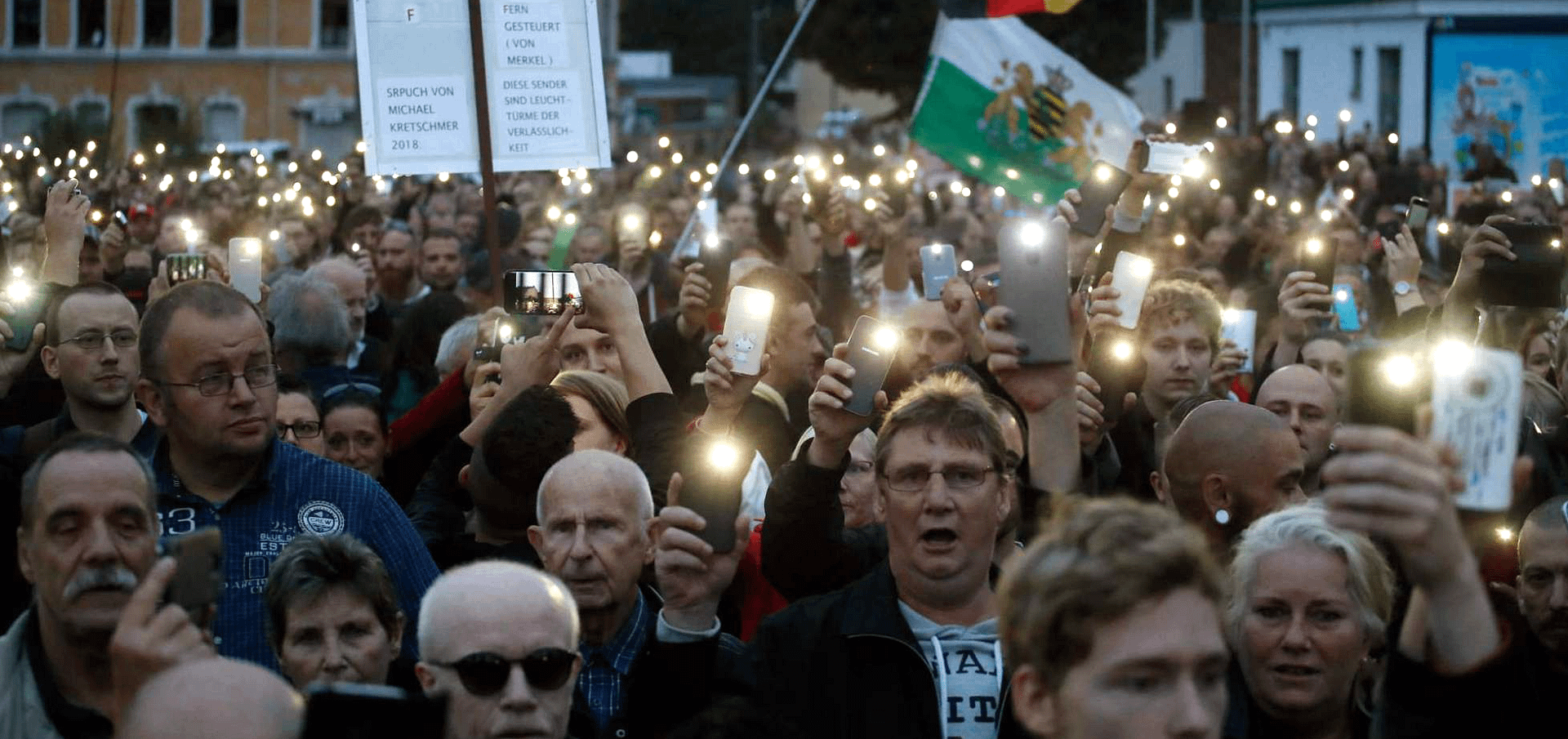 Fascist protersters in Chemnitz, Germany